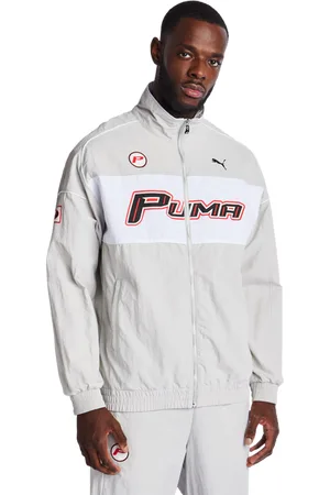 PUMA Classics Heren Trainingspakken - Grijs - Maat: M - Poly Woven - Foot Locker