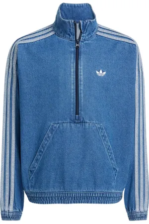 adidas 3s Denim Unisex Trainingspakken - Blauw - Maat: 159 - 164 CM - Katoen Keperbinding - Foot Locker