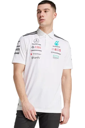 adidas Mercedes Heren Poloshirts - Wit - Maat: XS - Poly Mesh - Foot Locker