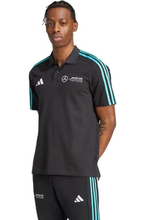 adidas Mercedes Heren Poloshirts - Zwart - Maat: XS - Katoen Jersey - Foot Locker