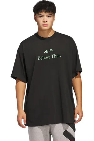 adidas Anthony Edwards Believe That Heren T-shirts - Zwart - Maat: S - Katoen Jersey - Foot Locker