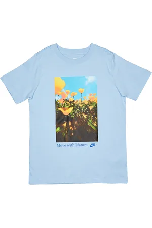 Nike Poppy Unisex T-shirts - Blauw - Maat: 128 - 137 CM - Katoen Jersey - Foot Locker
