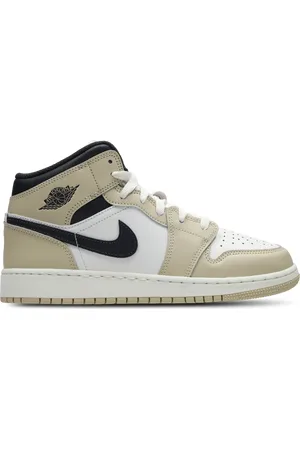 Jordan Aj1 Mid Unisex Schoenen - Wit - Maat: 36 - Leer - Foot Locker