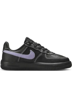 Nike Air Force Unisex Schoenen - Zwart - Maat: 25 - Leer - Foot Locker