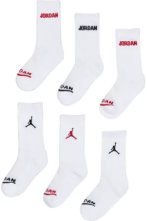 Jordan Kids Crew 6 Pack Unisex Sokken - Wit - Maat: 27 - 30 - Foot Locker