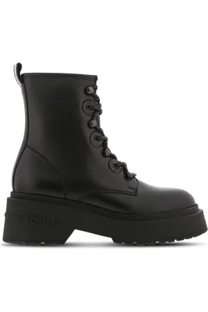 Tommy Hilfiger Lace Up Dames Schoenen - Zwart - Maat: 36 - Leer - Foot Locker