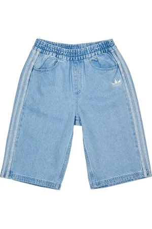 adidas Minecraft Denim Unisex Korte Broeken - Blauw - Maat: 129 - 134 CM - Katoen Keperbinding - Foot Locker