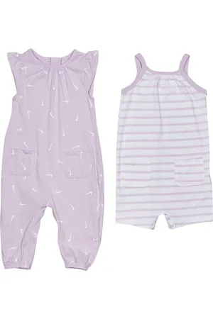 Nike 2pk Romper Unisex Trainingspakken - Paars - Maat: 50 - 56 CM - Katoen Jersey - Foot Locker