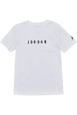Jordan Wordmark Emb Unisex T-shirts - Wit - Maat: 128 - 137 CM - Katoen Jersey - Foot Locker