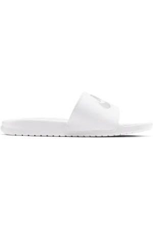 Nike Benassi Heren Slippers en Sandalen - Wit - Maat: 38.5 - Mesh/Synthetisch - Foot Locker
