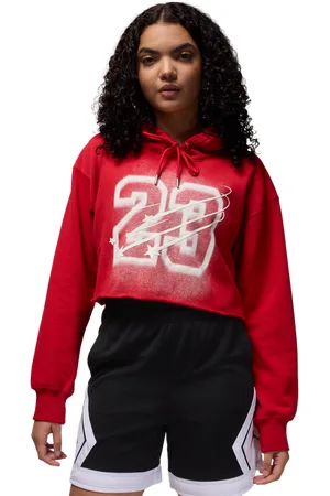 Jordan Flight Dames Hoodies - Rood - Maat: XS - Katoen Jersey - Foot Locker