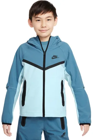 Nike Tech Woven Unisex Hoodies - Blauw - Maat: 122 - 128 CM - Foot Locker