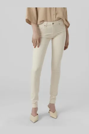 VERO MODA Vmlux Mr Slim Jeans Ecru