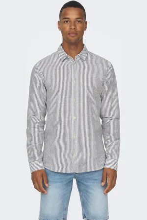Only & Sons Onscaiden Ls Stripe Linen Shirt 660: