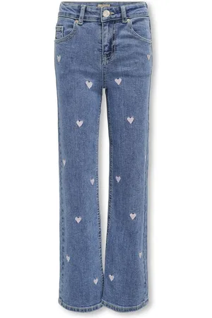 ONLY Kogjuicy Wide Leg Heart Emb Jeans N: