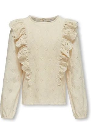 ONLY Koggrace L/s Ruffle O-neck Top Jrs
