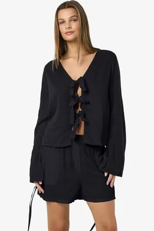 Noisy May Nmleilani L/s V-neck Tie Blouse Wvn