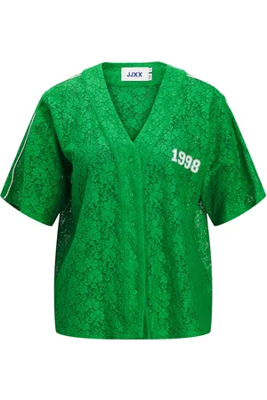 JACK & JONES Jxstine Lace Loose V Neck Tee Jrs L: