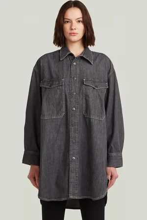 G-Star Oversized Denim Blouse Evergreen