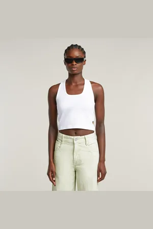 G-Star Back Snap Slim Cropped Top