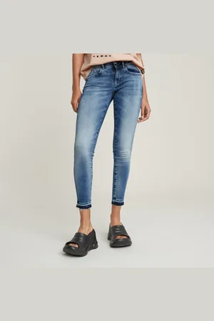 G-Star Lynn Mid Skinny Ripped Edge Ankle Jeans