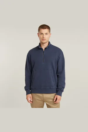 G-Star Washed Half Zip Relaxed Sweater