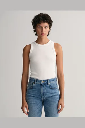 GANT Women Geribde tanktop met hoge halslijn (XS)
