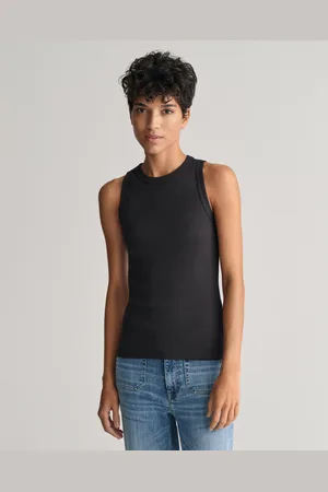 GANT Women Geribde tanktop met hoge halslijn (XS)