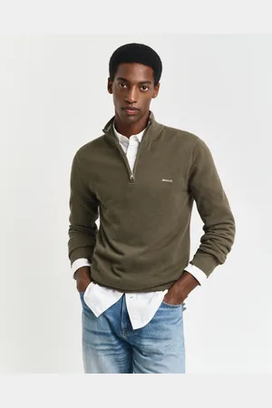 GANT Men Cotton Piqué Half-Zip Sweater (XL)