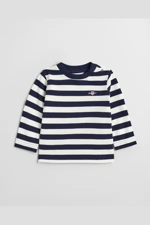 GANT Kids Baby Shield piqué top met lange mouwen en strepen (68)