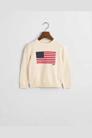 GANT Kids Kids gebreide trui met ronde hals en vlag (92)