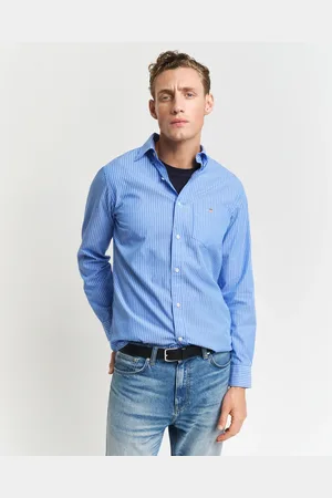 GANT Men Regular Fit Classic overhemd met strepen van poplin (L)