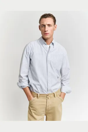 GANT Men Relaxed Fit Heritage gestreept overhemd van poplin (S)