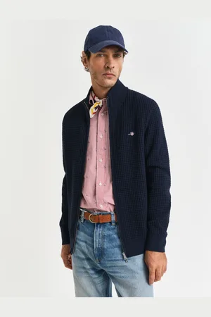 GANT Men Katoenen vest met ritssluiting en textuur (S)