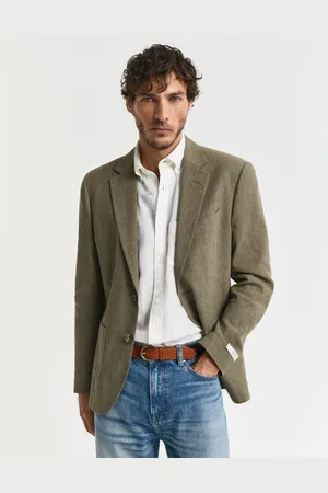 GANT Men Slim Fit kostuumjasje van katoen en linnen (46)