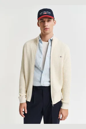 GANT Men Katoenen vest met ritssluiting en textuur (S)