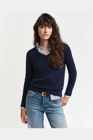GANT Women Fijngebreide trui met V-hals (XS)