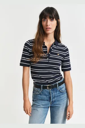 GANT Women Shield piqué poloshirt met strepen (XS)