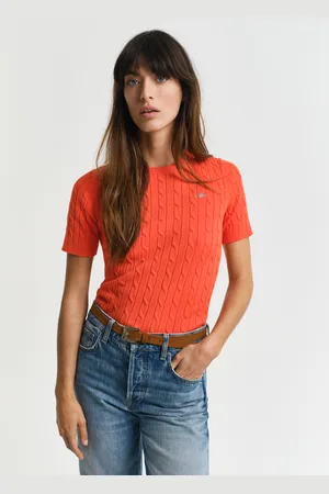 GANT Women Gebreide kabeltrui van stretchkatoen (XS)