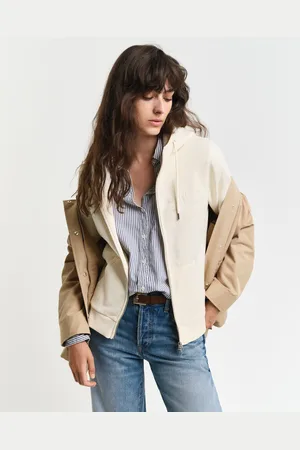 GANT Women Tonal Shield hoodie met ritssluiting (XS)