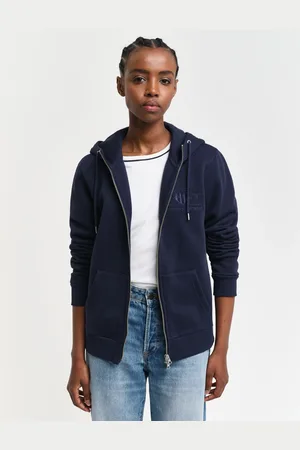 GANT Women Tonal Archive Shield hoodie met ritssluiting (L)