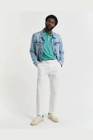 GANT Men Slim Fit taps toelopende broek van katoenkeper (31/34)