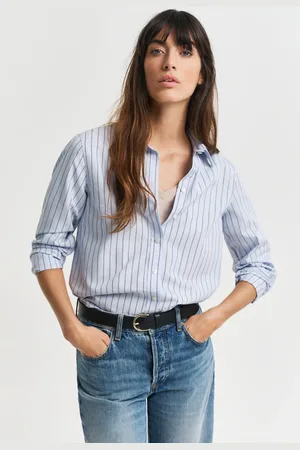 GANT Women Regular Fit poplin overhemd met smalle streep (34)
