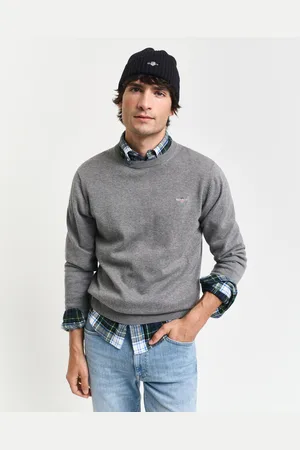 GANT Men Klassieke katoenen trui met ronde hals (XS)