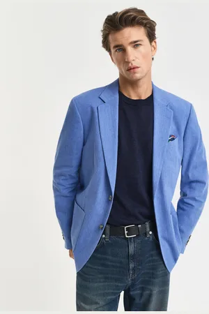 GANT Men Slim Fit kostuumjasje van katoen en linnen (48)