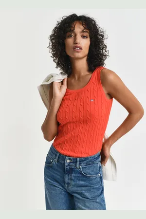 GANT Women Kabelgebreide tanktop van stretchkatoen (XS)