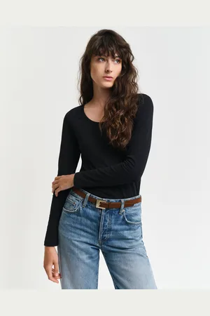 GANT Women Top met lange mouwen en ronde hals (S)