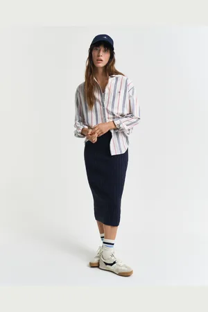 GANT Women Kabelgebreide rok van stretchkatoen (XS)