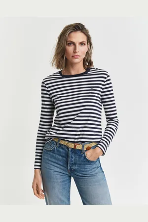 GANT Women Shield T-shirt met lange mouwen en strepen (XS)