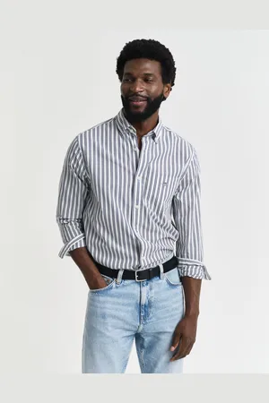 GANT Men Regular Fit Classic gestreept overhemd van poplin (S)